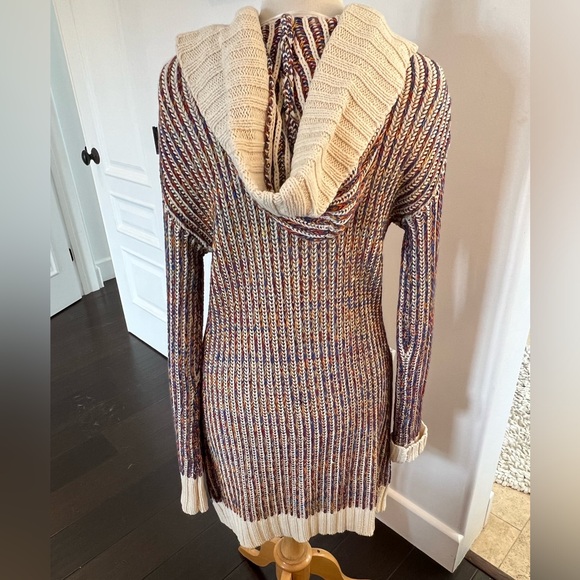 Long SWEATER w/hood - Multi-color Cotton knit - SALE! - Picture 2 of 16